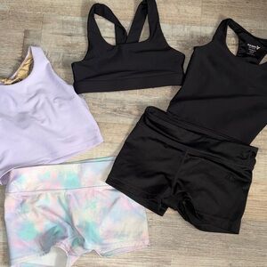 Old Navy Girls 5 pc Lavender and Black Activewear Set Size s (6-7)